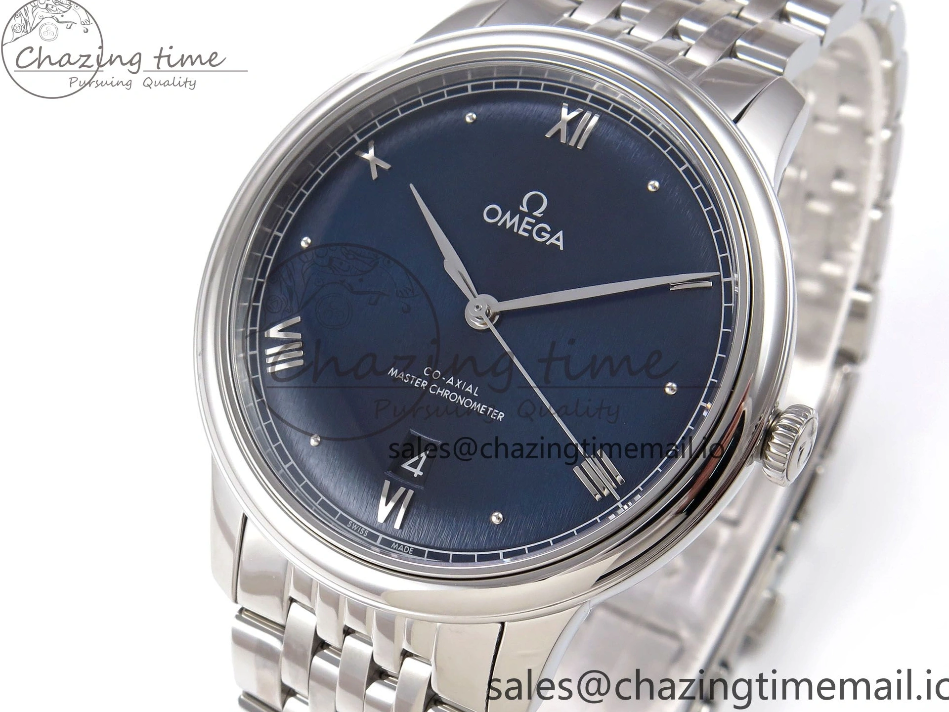0317 Supportive De Ville Date SS VSF 1:1 Best Edition Blue Dial on SS Bracelet A 7700